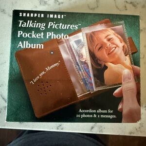 Sharper Image Brown Pocket Photo Album with Audio Feature